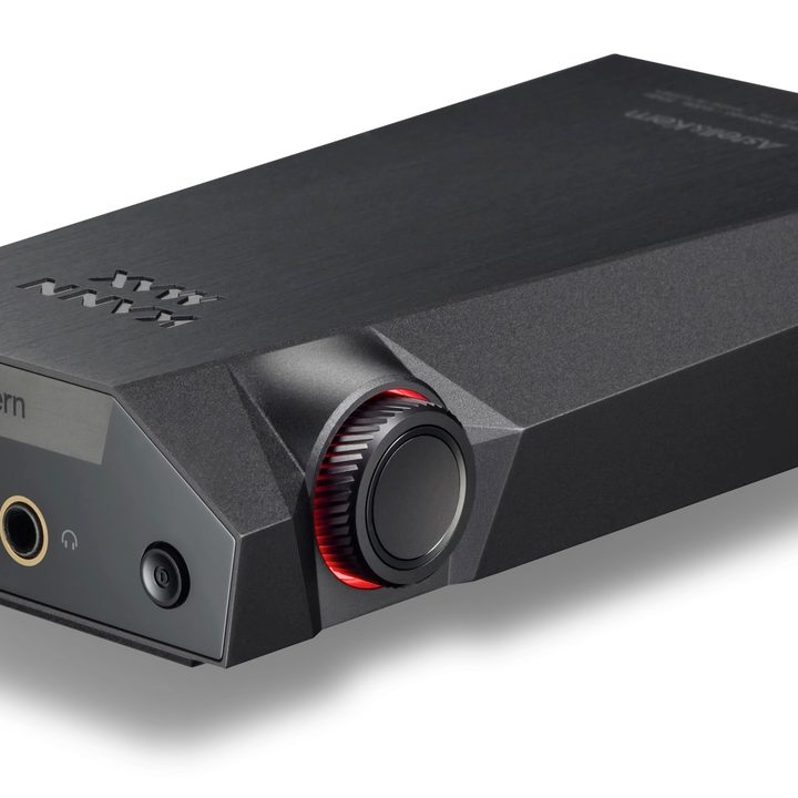 Astell & Kern Kann Max portable digital audio player seen face-down with audio jacks visible.