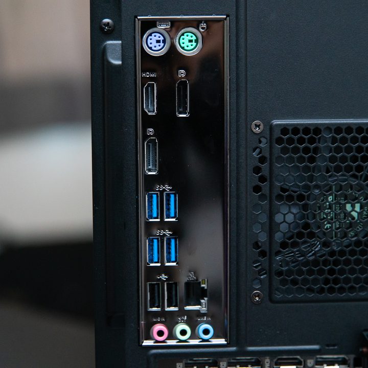 Back ports on the Asus ProArt PD5 desktop.