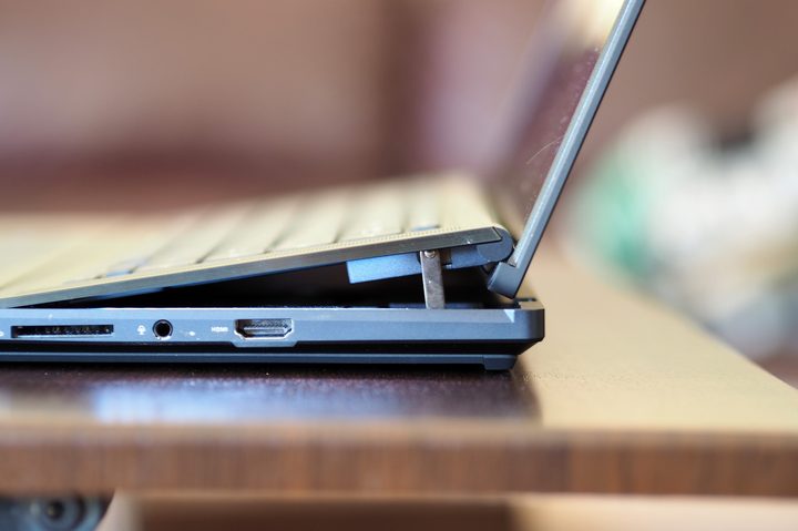 The Asus Zenbook Pro 16X's keyboard lifts via a new AAS Ultra mechanism to a seven-degree angle.