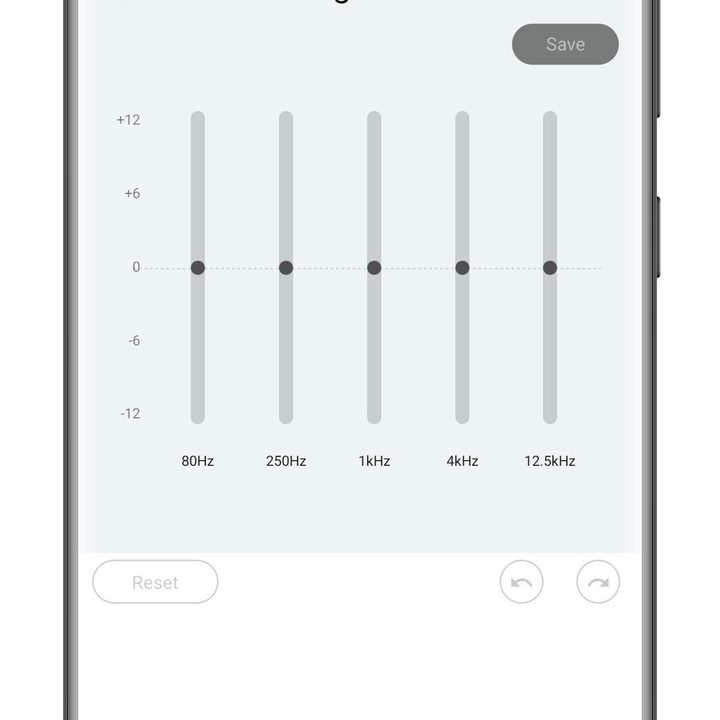 A-T Connect app showing the equalizer screen.