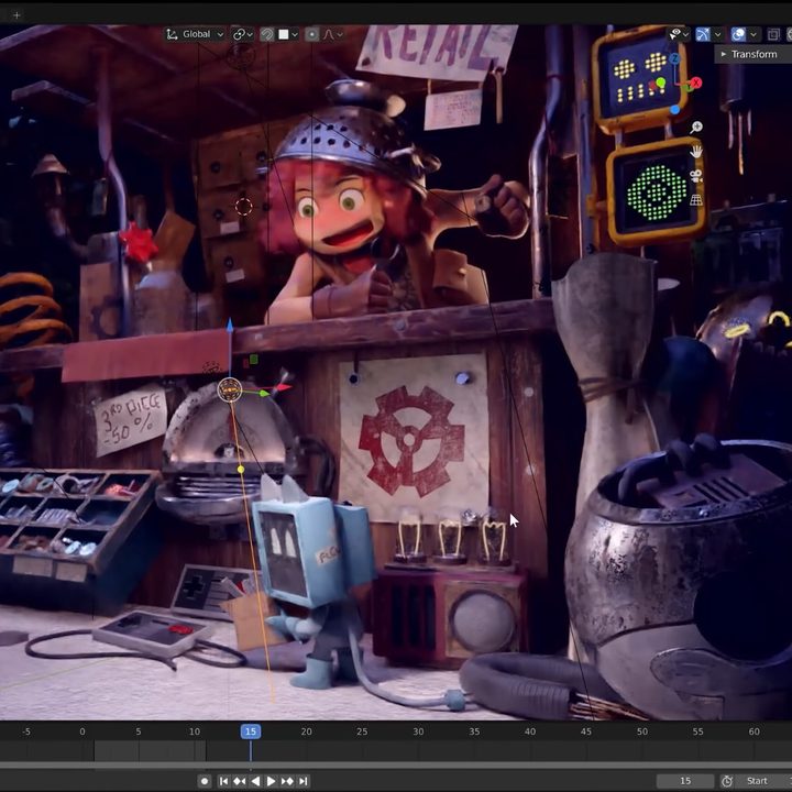 Screenshot of Blender benchmark.