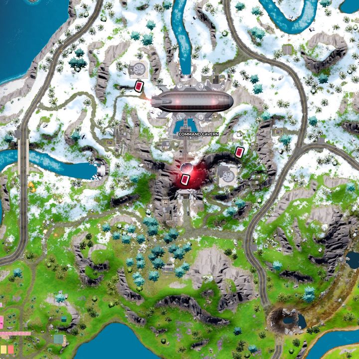 Map of Command Cavern in Fortnite.