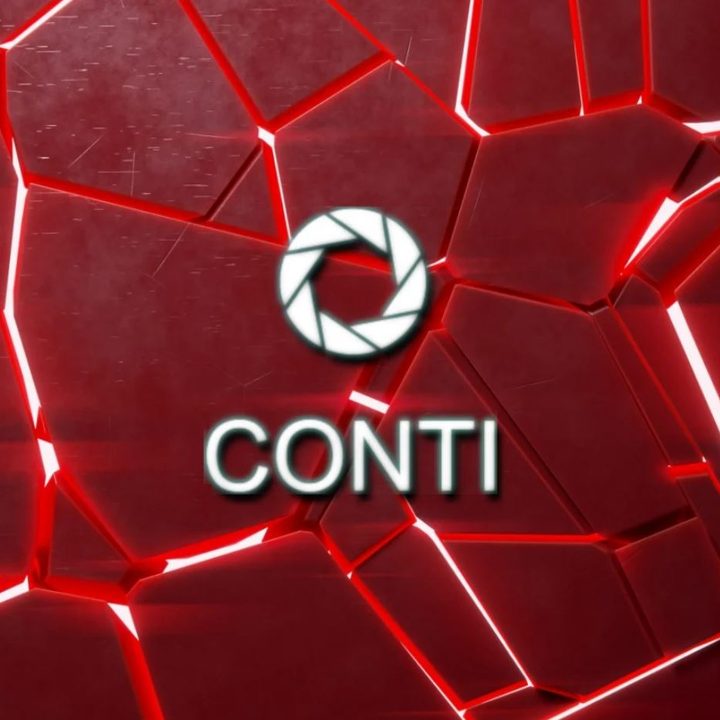 Conti ransomware group logo.