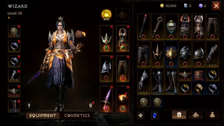 A menu screen in Diablo: Immortal.