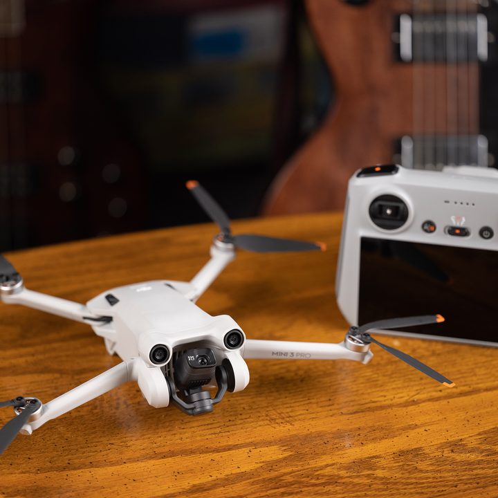 The DJI Mini 3 Pro and DJI RC remote.
