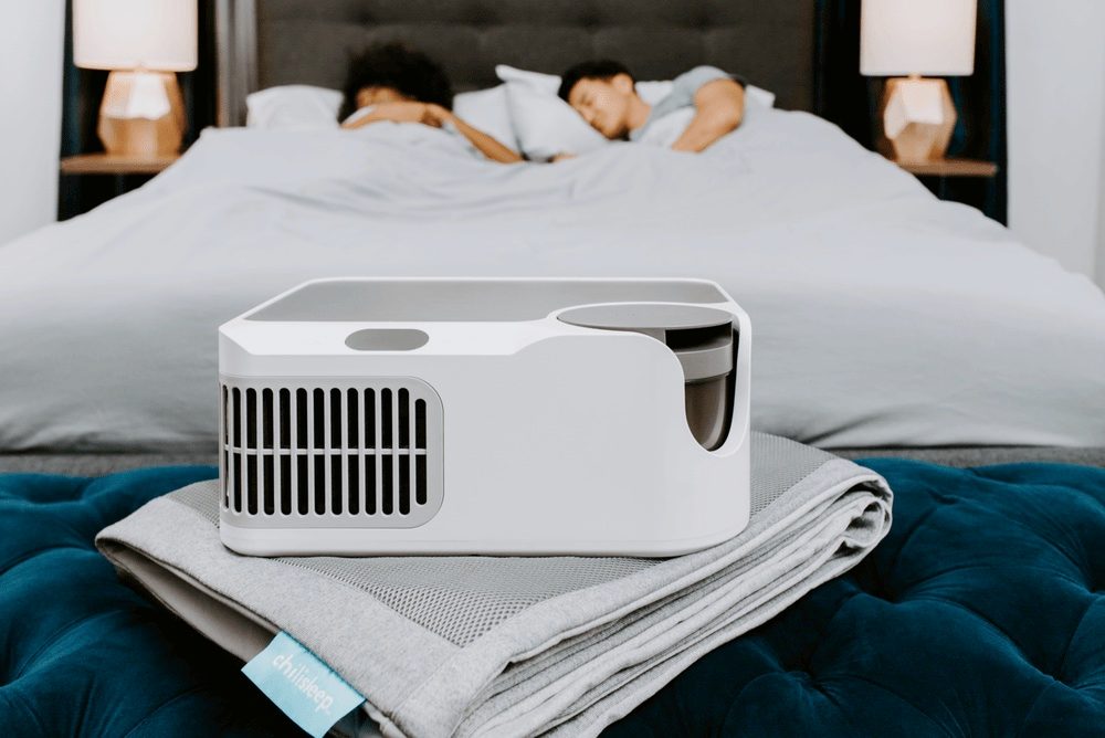 The Dock Pro pump unit sits atop the folded sleep mat.