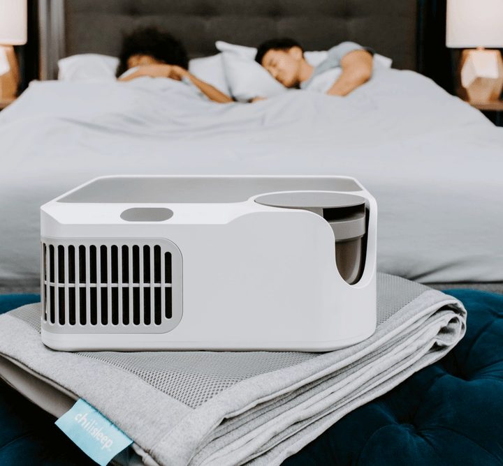 The Dock Pro pump unit sits atop the folded sleep mat.
