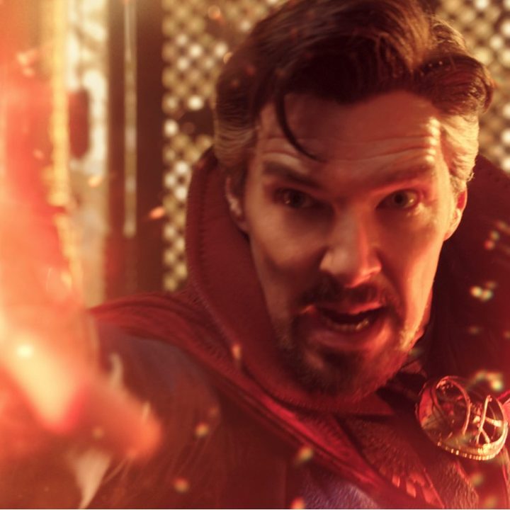 Benedict Cumberbatch casts a spell as Doctor Strange in a scene from the Marvel movie.