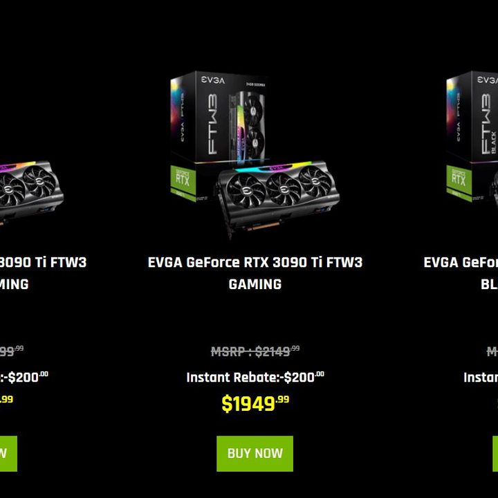 EVGA discounts on Nvidia GeForce RTX 3090 Ti graphics cards.