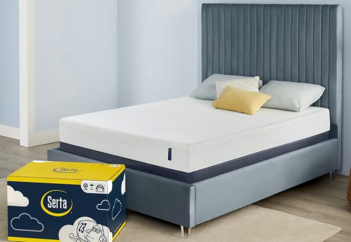 A Serta EZ Tote Mattress in a bright bedroom.