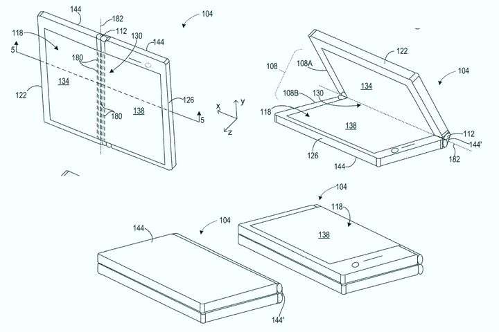 Inward and outward folding patent by Microsoft.