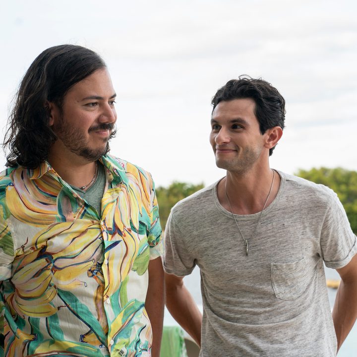 Goerge and Carlos smile at each other in a scene from The Garcias.