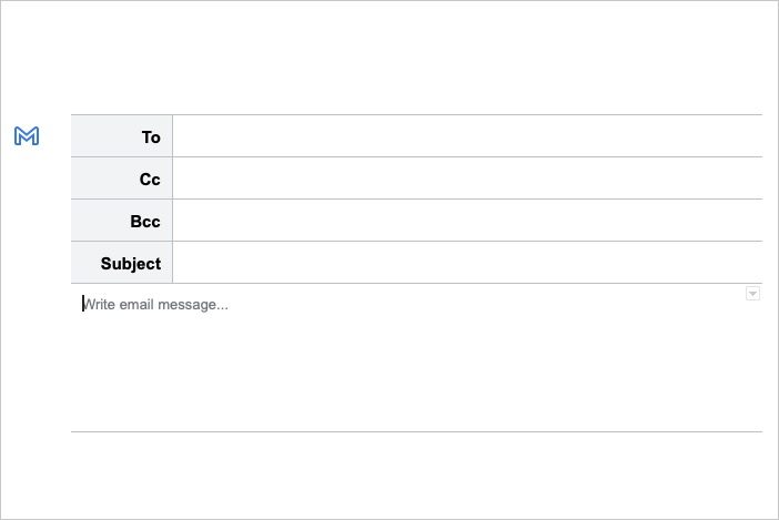 Gmail template in Google Docs.