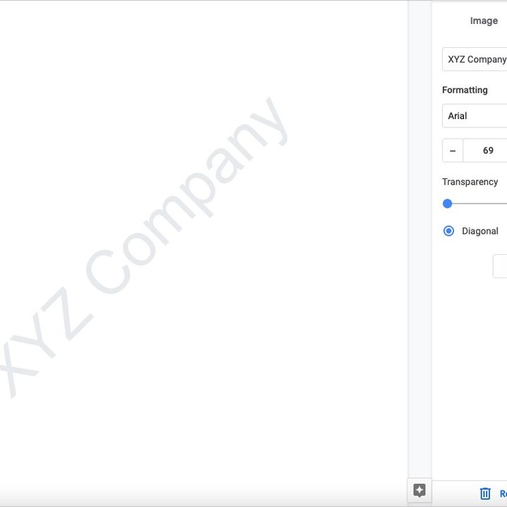 Text watermark in Google Docs.