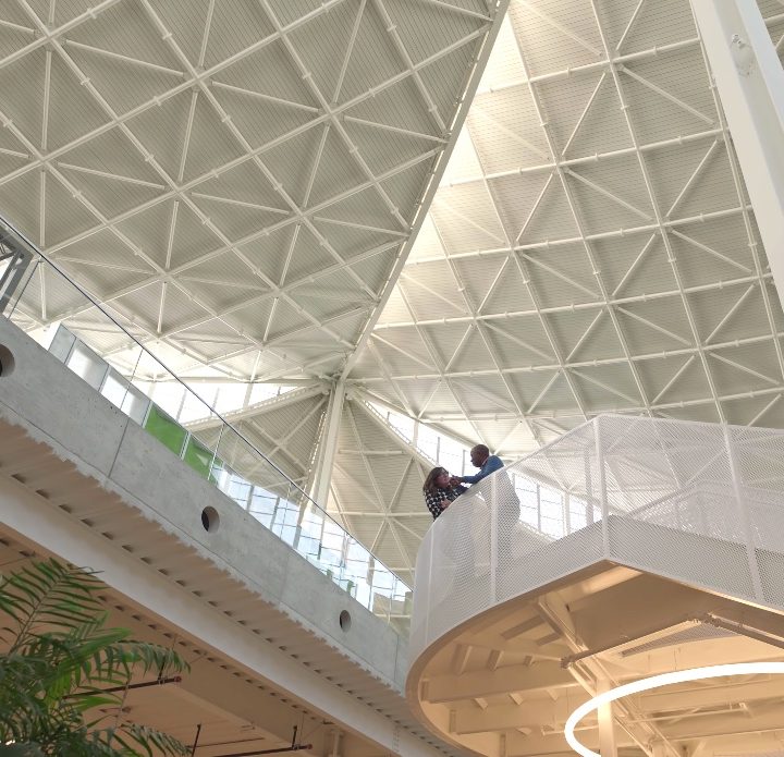 The interior of Google's Bay View campus in Mountain View, California.