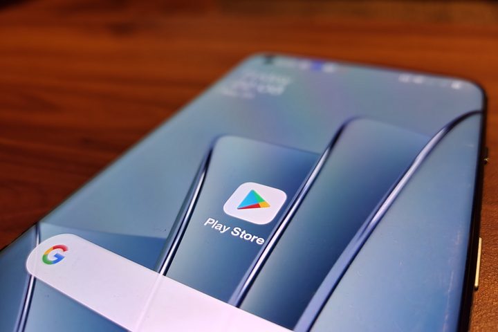 The Google Play store icon on an Android phone.