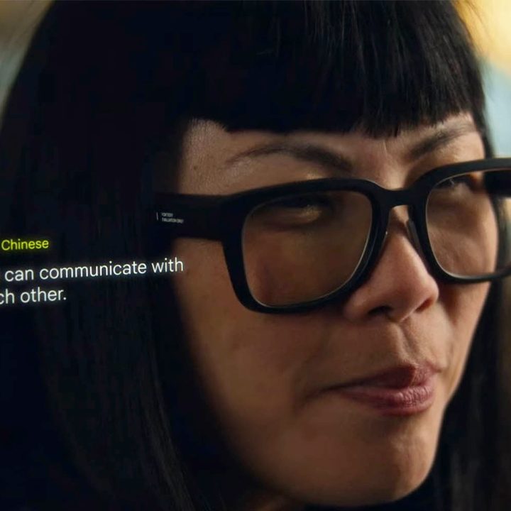 Google's AR smartglasses translation feature demonstrated.