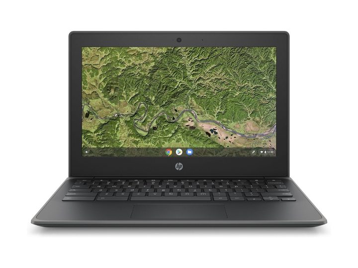 HP 11-inch Chromebook on white background.