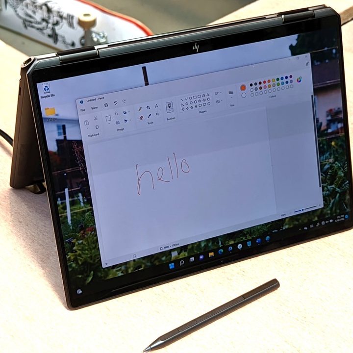 Drawing on the HP Spectre x360 13.5-inch model.