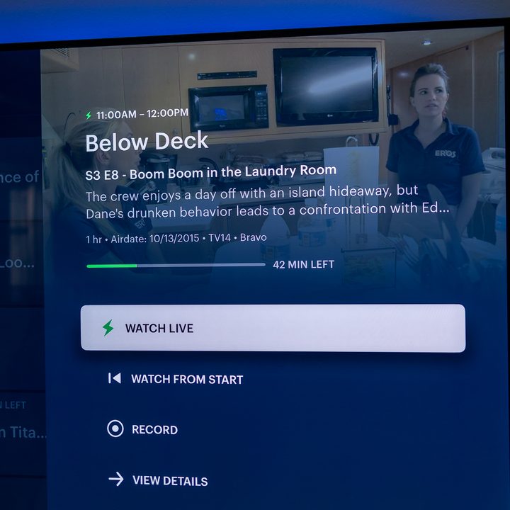 Below Deck screenshare on Hulu Live.