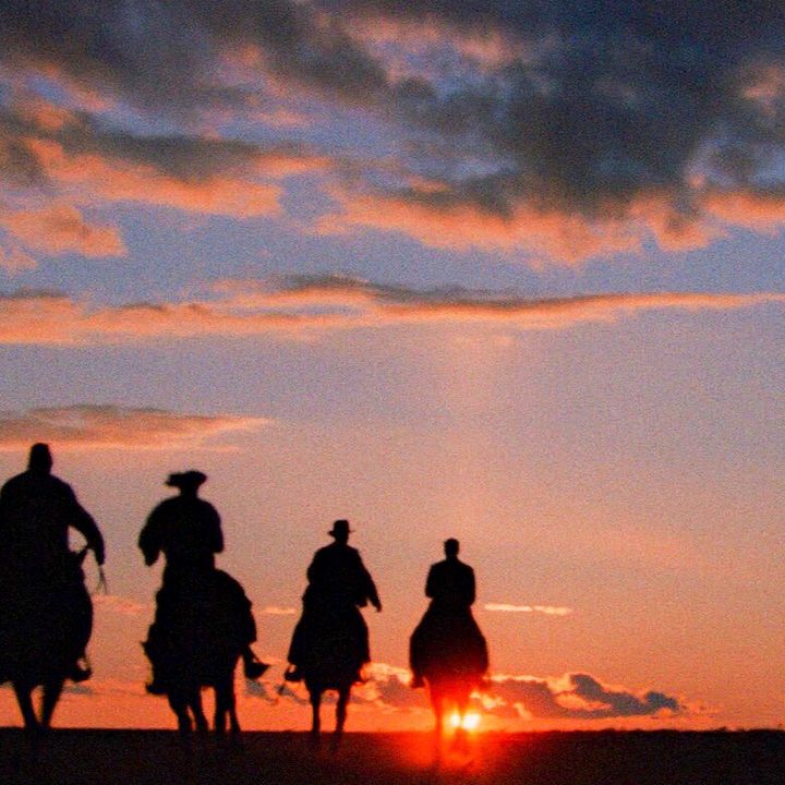 Men ride into the sunset in Indiana Jones and the Last Crusade