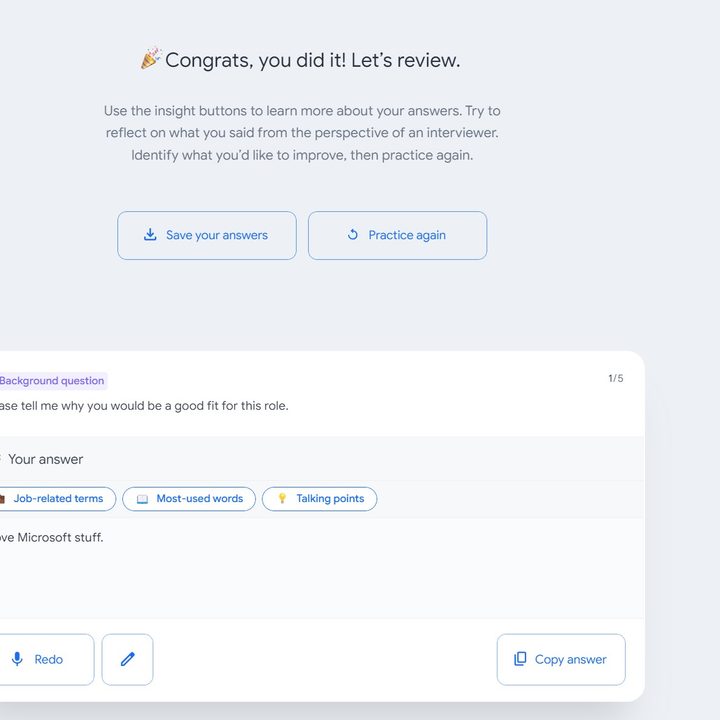 using google's job interview tools