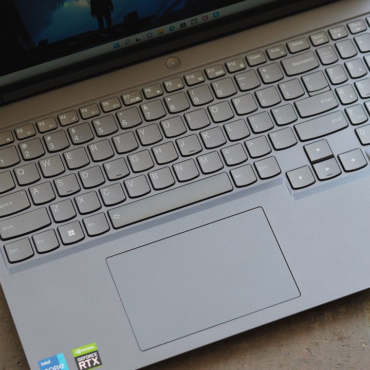 The Lenovo Legion 5i Pro keyboard.