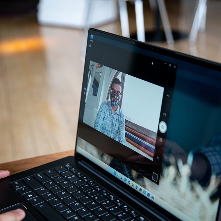 The webcam on the Lenovo Slim 7i Pro X.