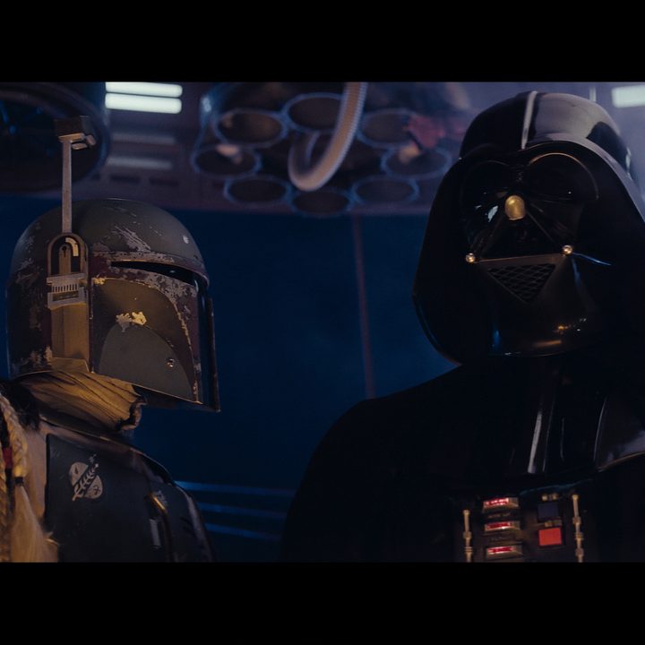 A Star Wars: The Cinematic Vision image featuring Darth Vader and Boba Fett.