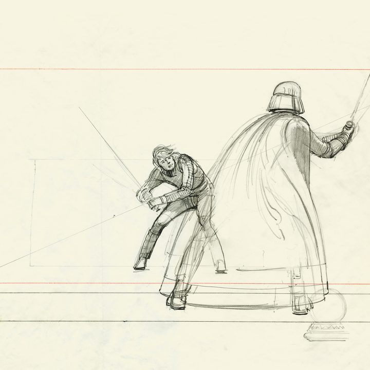 A Star Wars: The Creation image featuring Darth Vader and Luke Skywalker.