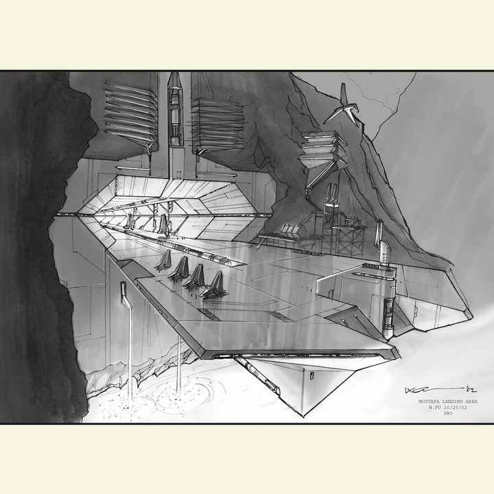 A Star Wars: The Creation image featuring the Mustafa landing area.