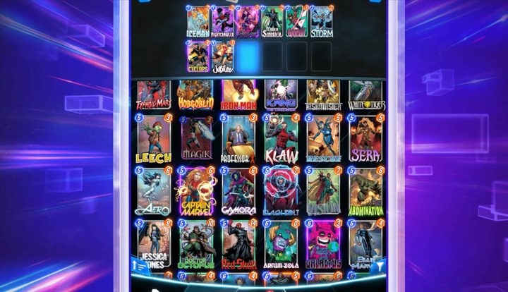 Deck of cards in Marvel Snap.