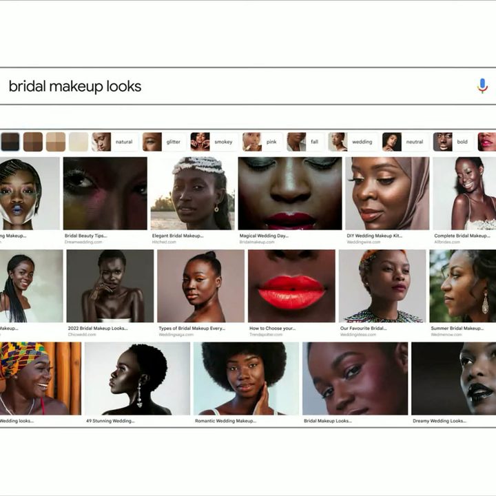 Search results using the Monk Skin Tone Scale