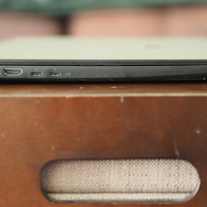 MSI Summit E14 Flip left side view showing ports.