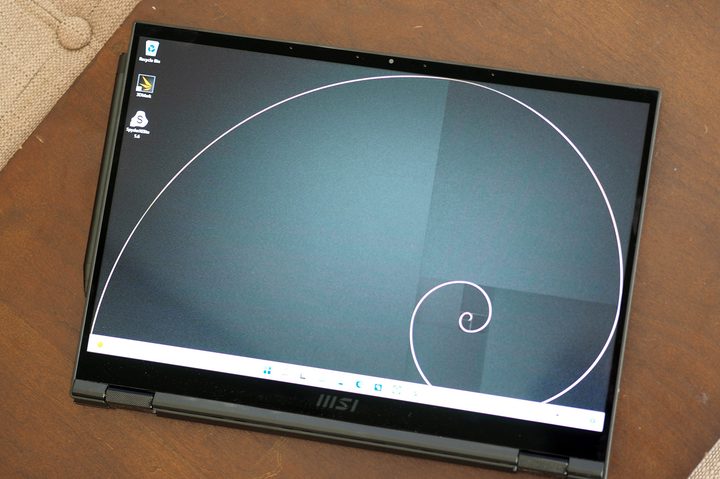 MSI Summit E14 Flip tablet mode.