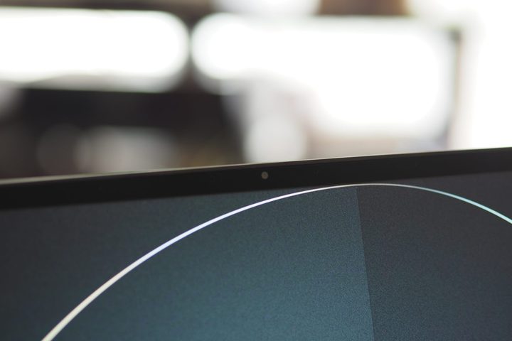 MSI Summit E14 Flip display view showing webcam.