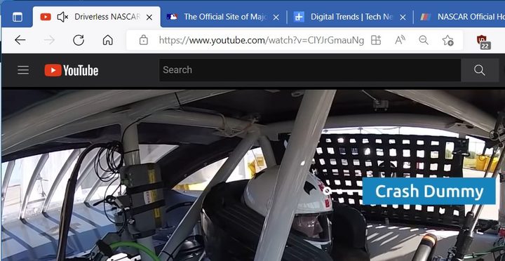 A muted tab in Microsoft Edge.