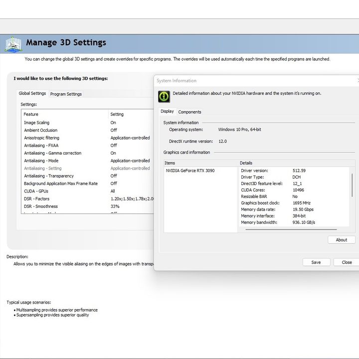 System info in Nvidia Control Panel.