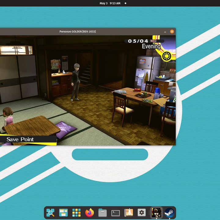 Persona 4 Golden running on Linux.