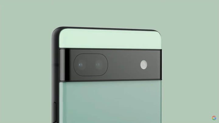 A green Pixel 6A showcasing its camera.