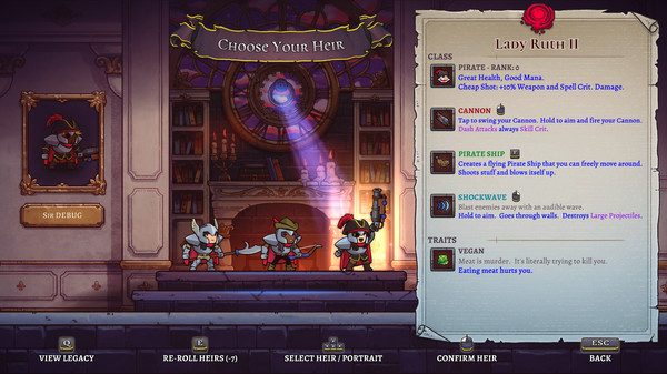 Selecting an heir in rogue legacy 2.