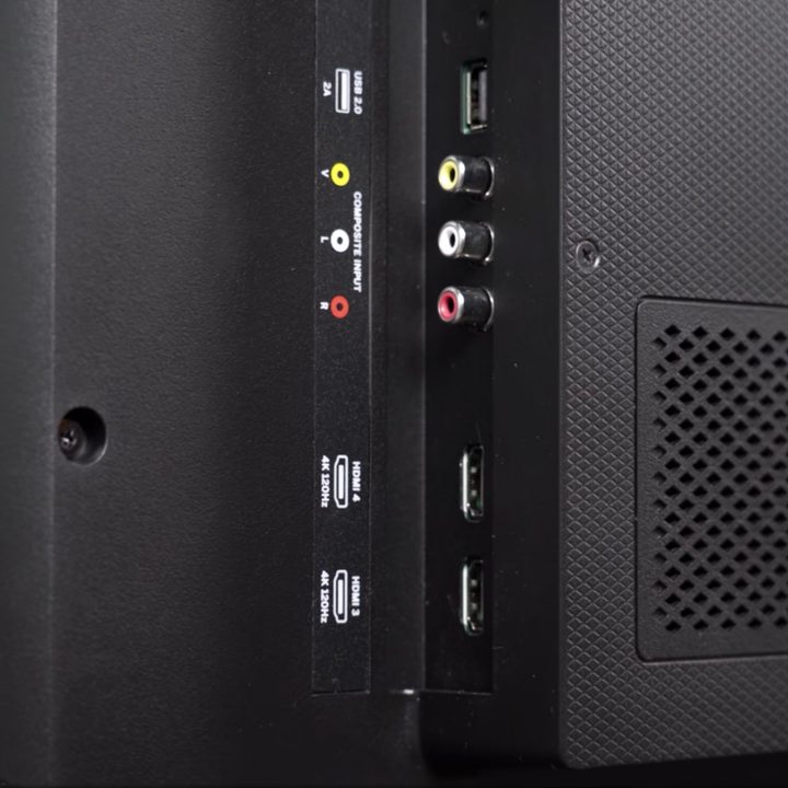 HDMI ports on the backside of the Vizio 85 P-Series Quantum X Tv.