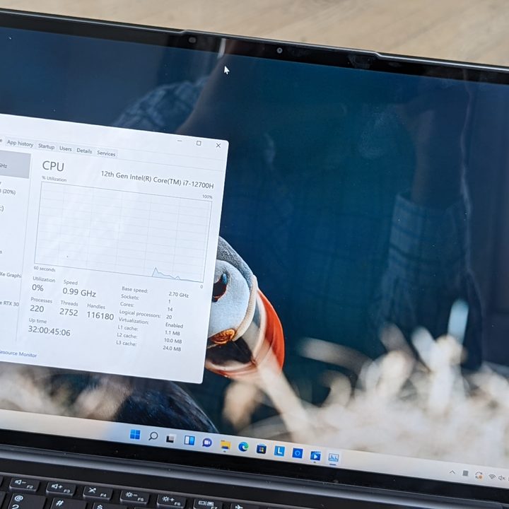 The CPU on the Slim 7i laptop.