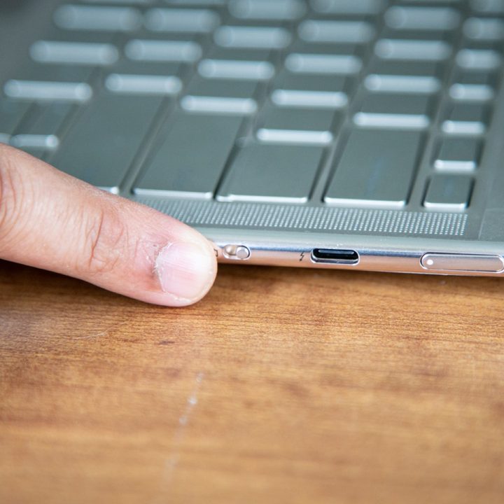 The webcam kill switch on the Slim 9i.