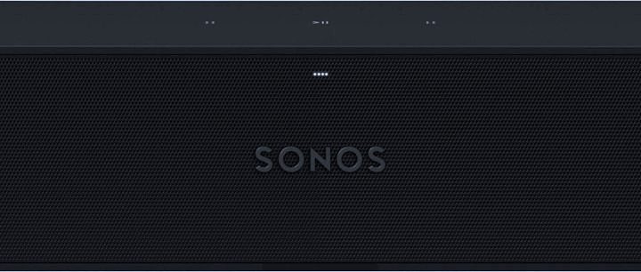 A leaked publicity photo of a new Sonos soundbar in black.