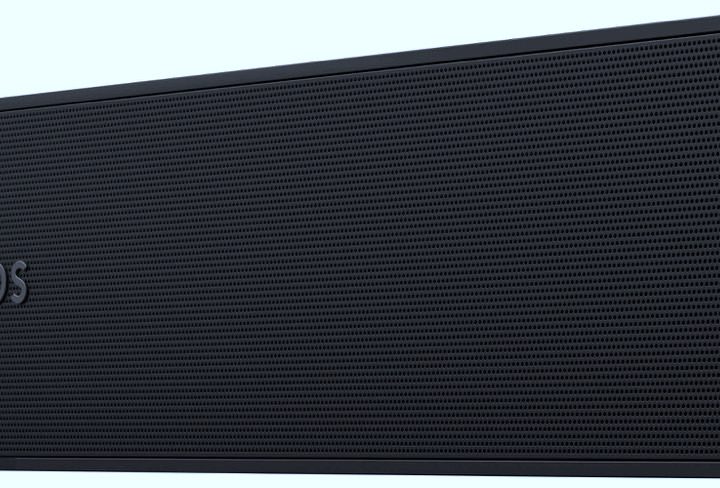 A leaked publicity photo of a new Sonos soundbar in black.