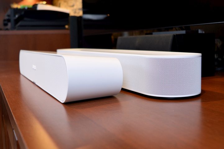 Sonos Ray seen in front of a Sonos Beam Gen 2.