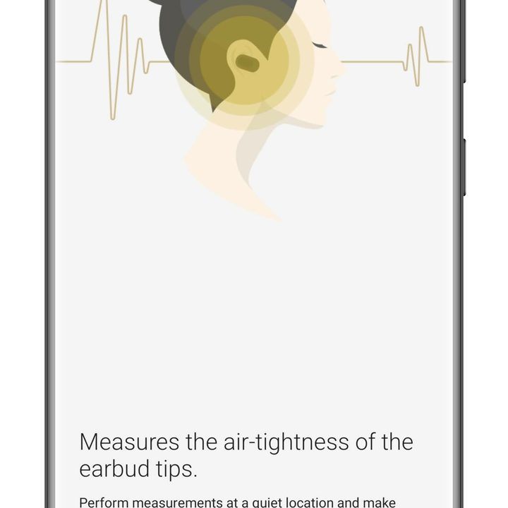 Sony Headphones app fit test screen.