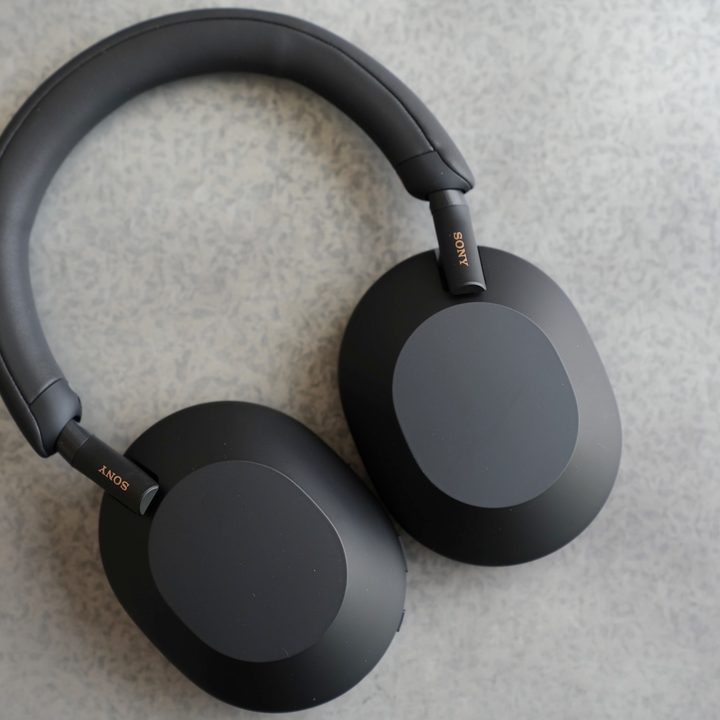 Sony WH-1000XM5 headphones seen in black.