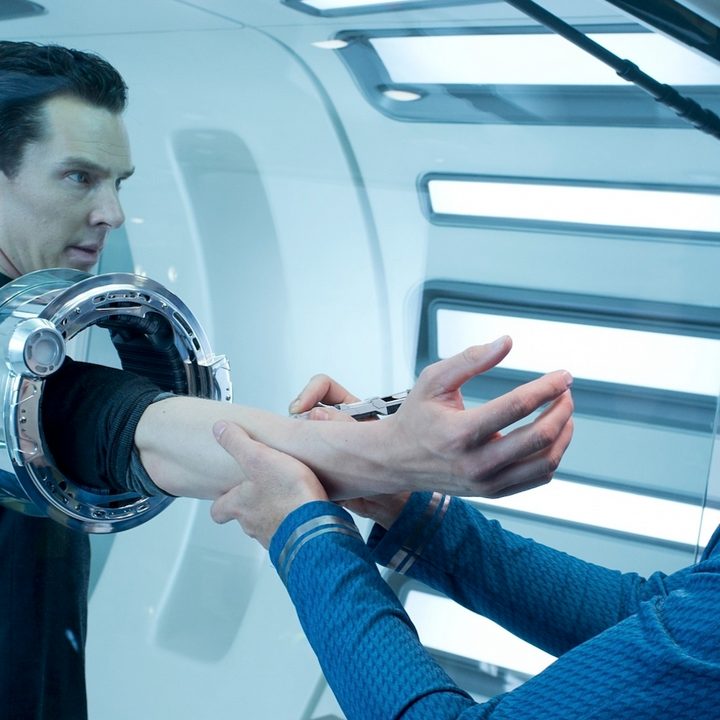 Benedict Cumberbatch and Karl Urban star in Star Trek into Darkness.